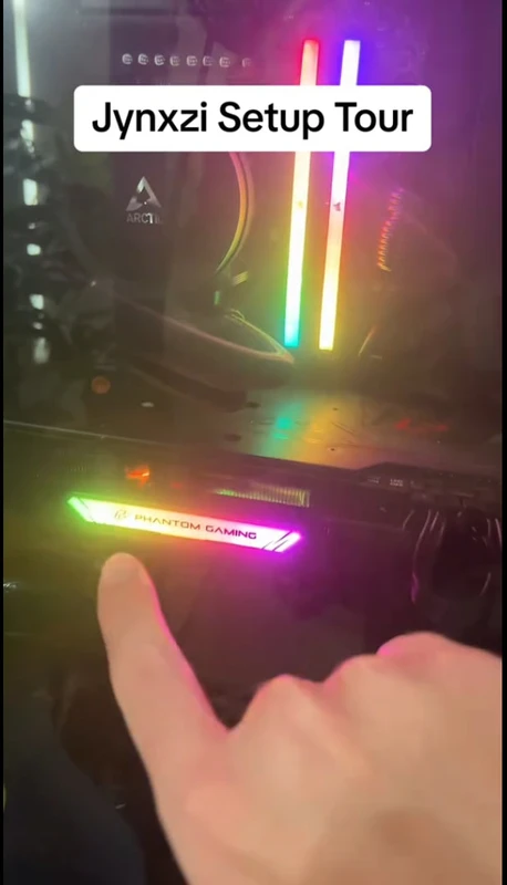ASRock Phantom Gaming GPU inside Jynxzi PC